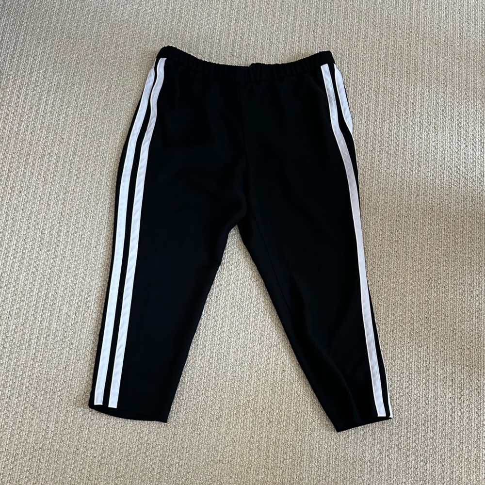 Banana Republic Black Pants with White Stripes